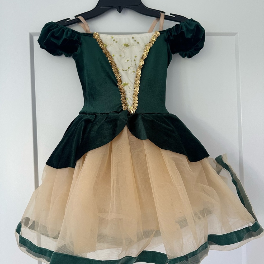 Revolution Green and Cream Kids Dance Costume